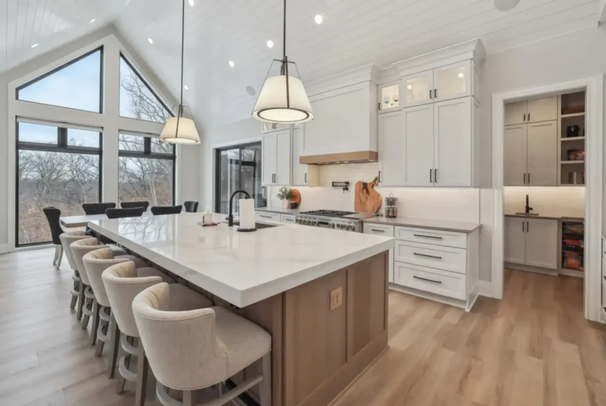 Whole-home remodel in Barton Hills with vaulted kitchen and continuous oak floors